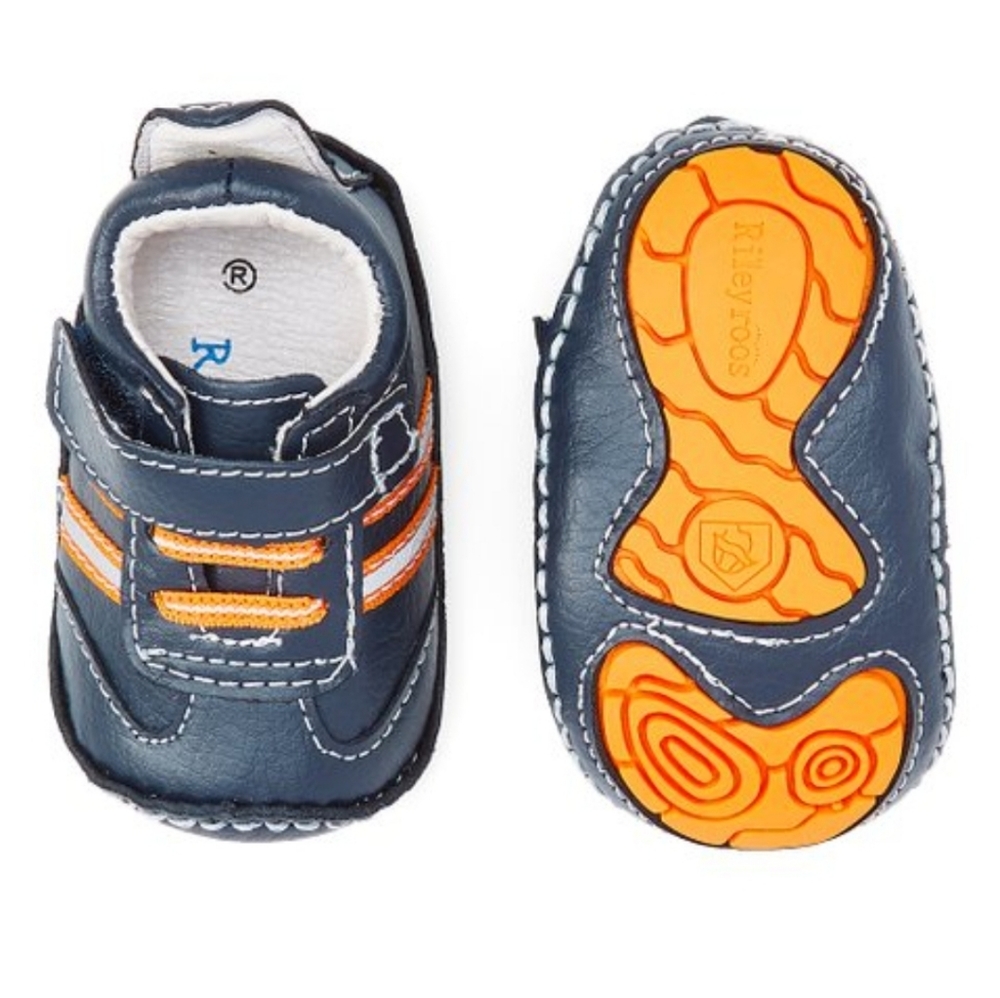 Rileyroos | Navy & Orange Wahoo Sportie Leather Sneaker Bootie Size 3-6